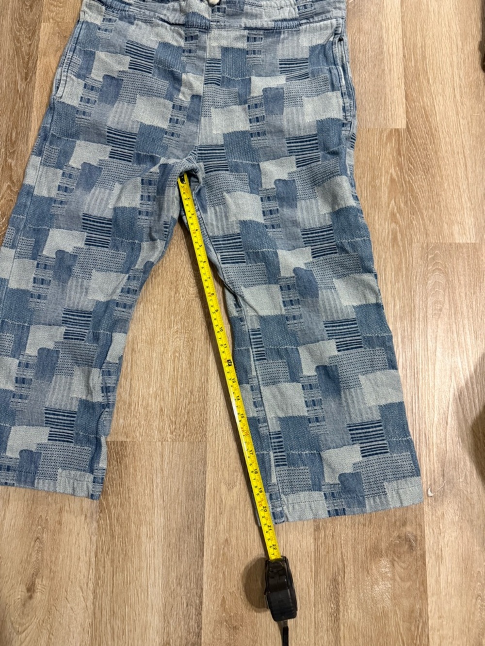 Imogene + Willie Denim Patch Work Cropped Pants Cotton Boho Size Small Hippie - Picture 5 of 6